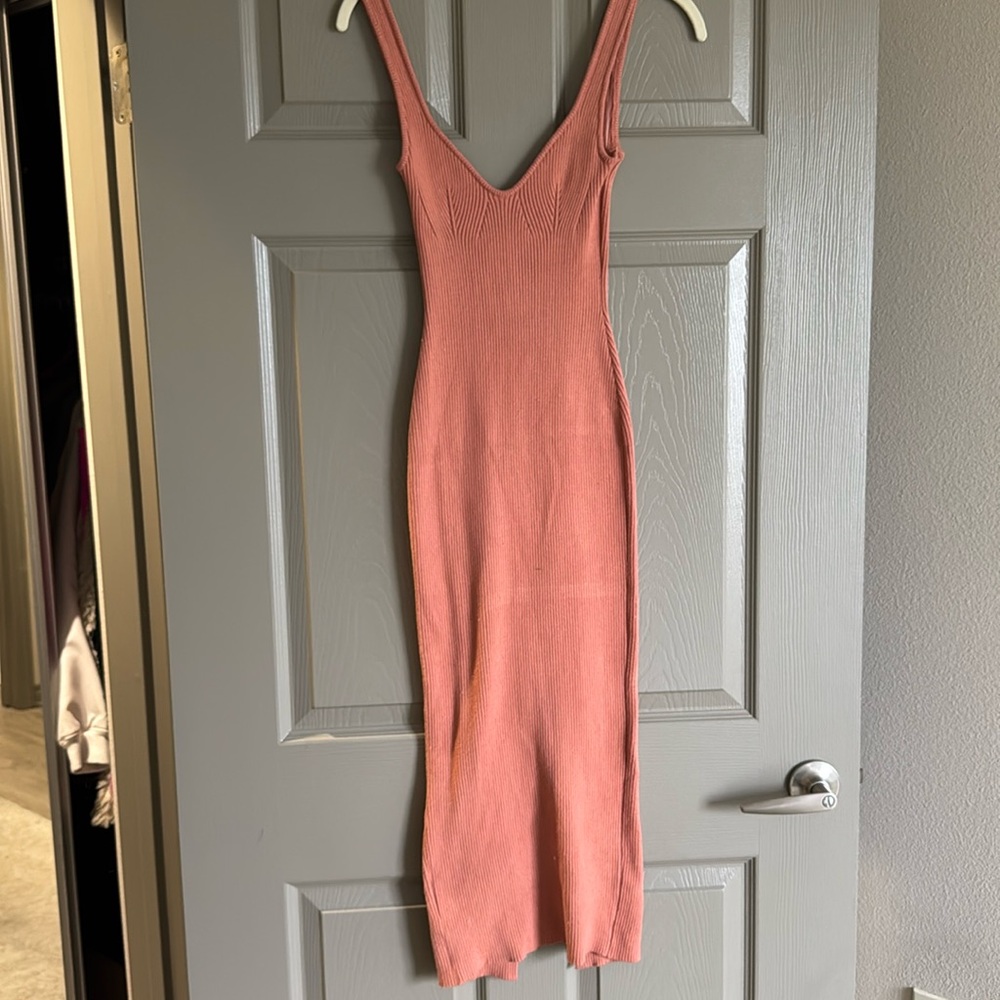 pink/coral sweater-esque dress. very soft!